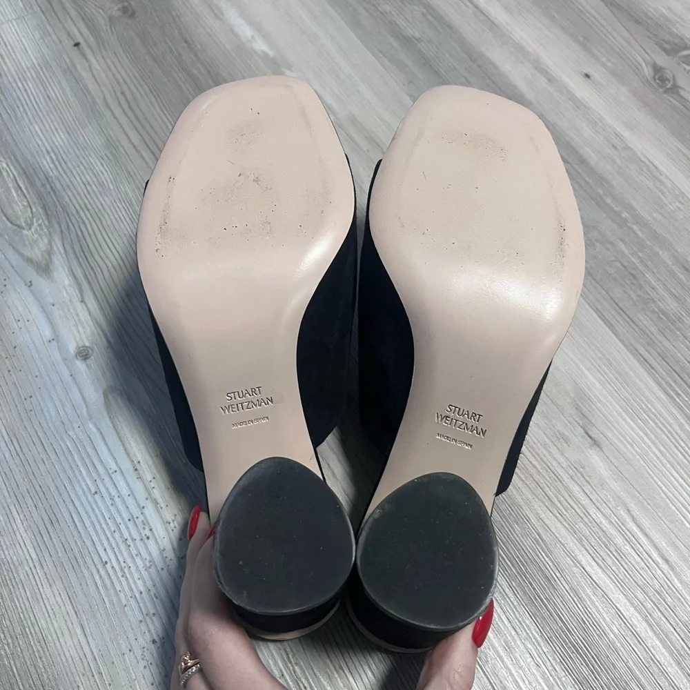 Stuart Weitzman Black Women's Heeled mule Sandals - Picture 5 of 6
